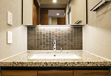 戸建て洗面室（床ふわふわ補修＋CF張替）のイメージ