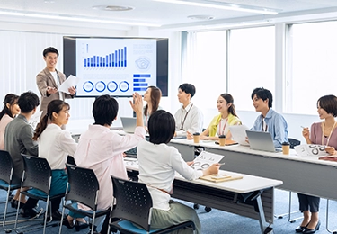 オフィス会議室（モニター＋HDMI配線）のイメージ