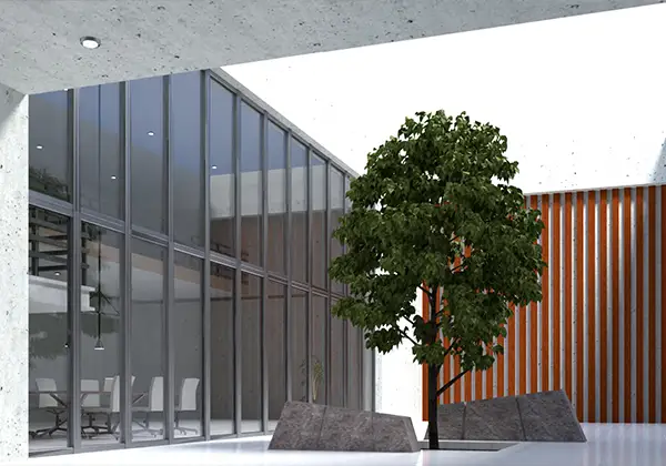 オフィスビルの中庭のイメージ