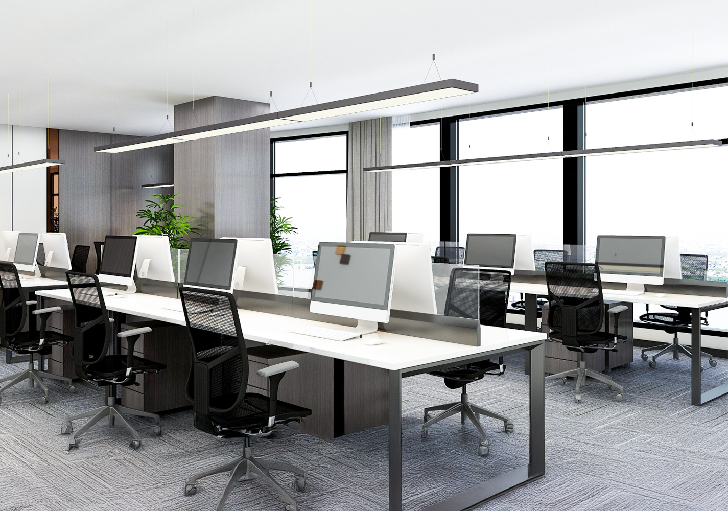 オフィス(約50坪・天井蛍光灯)のイメージ