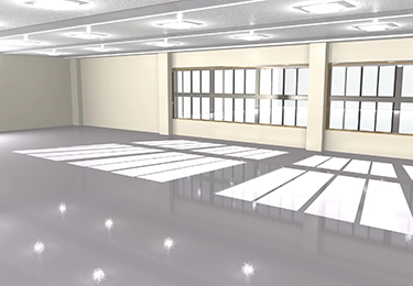 壁や天井の軽量鉄骨フレーム設置のイメージ