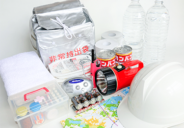災害備蓄・防災資材の収納スペースのイメージ